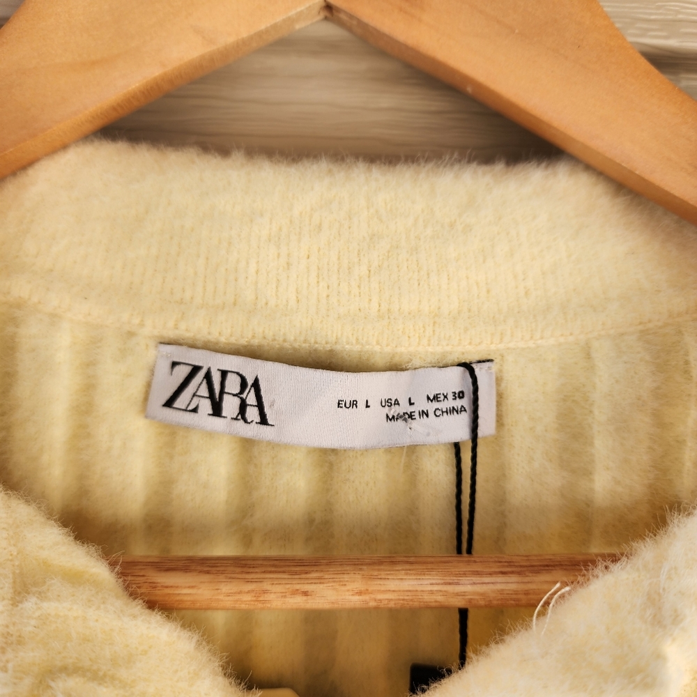Zara Light Yellow Ribbed Sweater - Picture 7 of 11